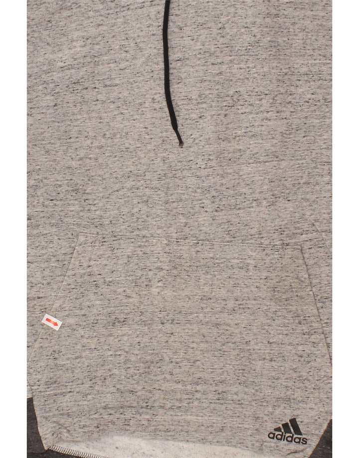 ADIDAS Womens Hoodie Jumper Small Grey Flecked Vintage Adidas and Second-Hand Adidas from Messina Hembry 