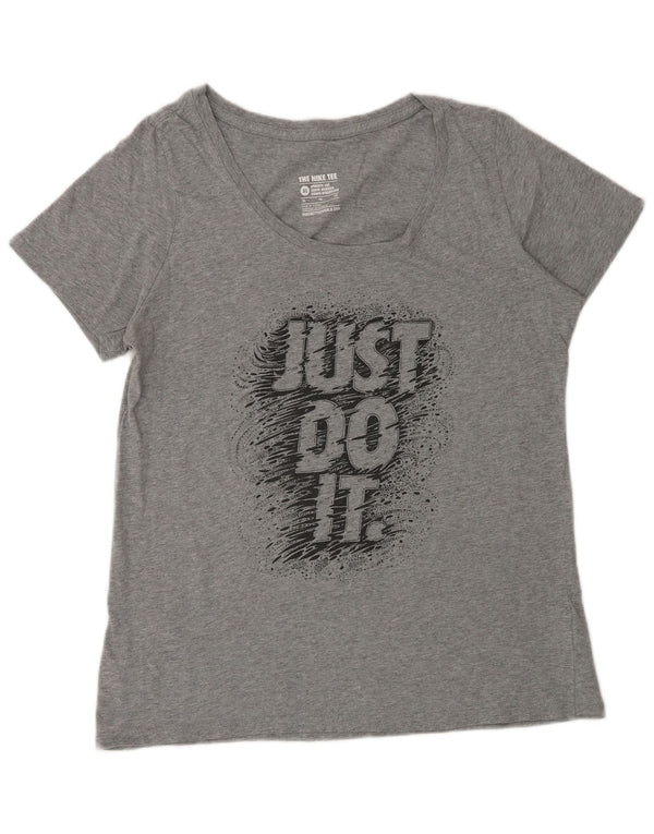 T-shirt grafica da donna Nike Top UK 18 XL cotone grigio