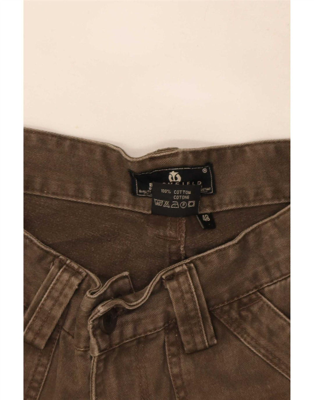 Pantaloni cargo dritti da uomo Bromfield IT 48 medio W30 L27 cotone marrone