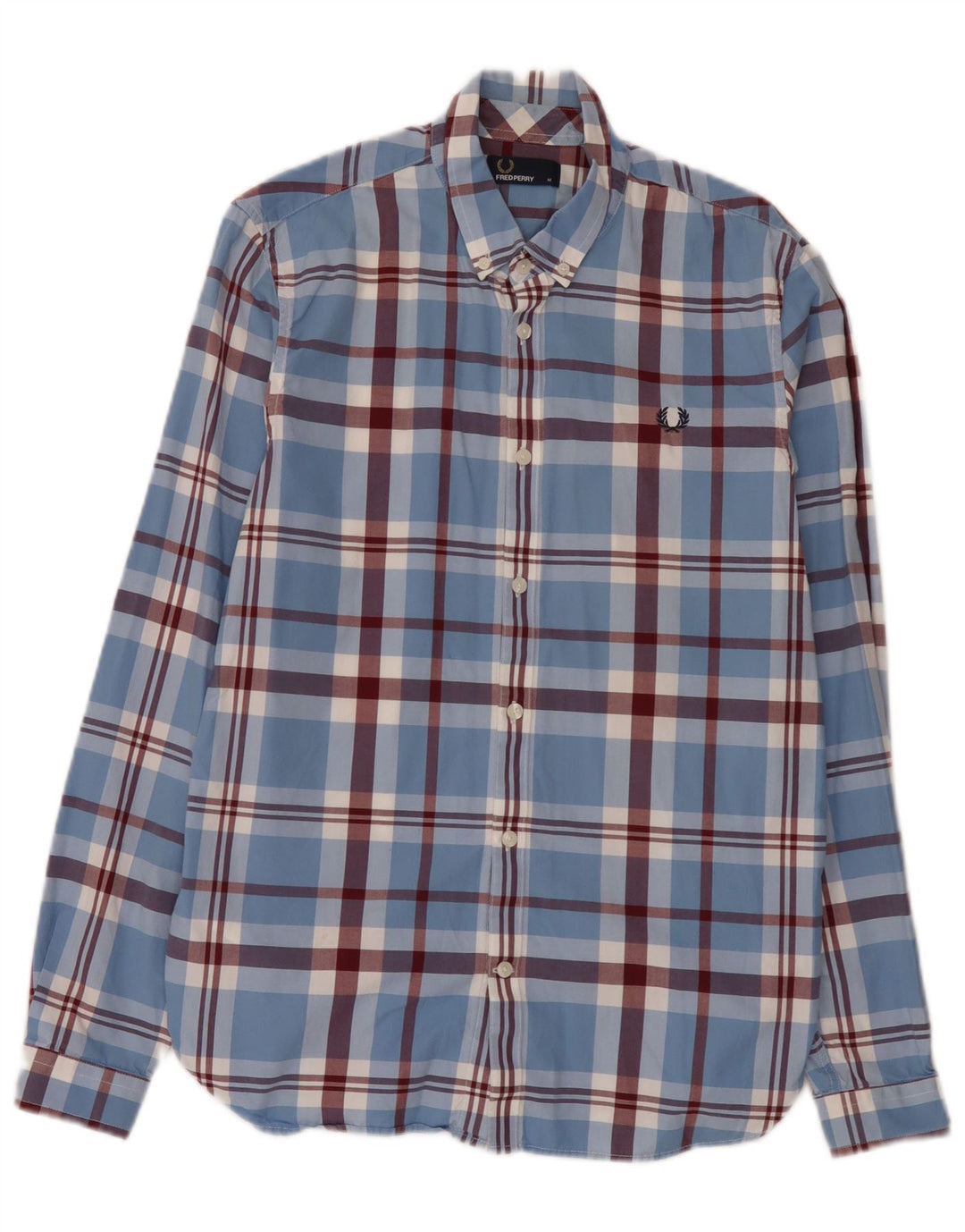 Camicia da uomo Fred Perry in cotone a quadri blu medio