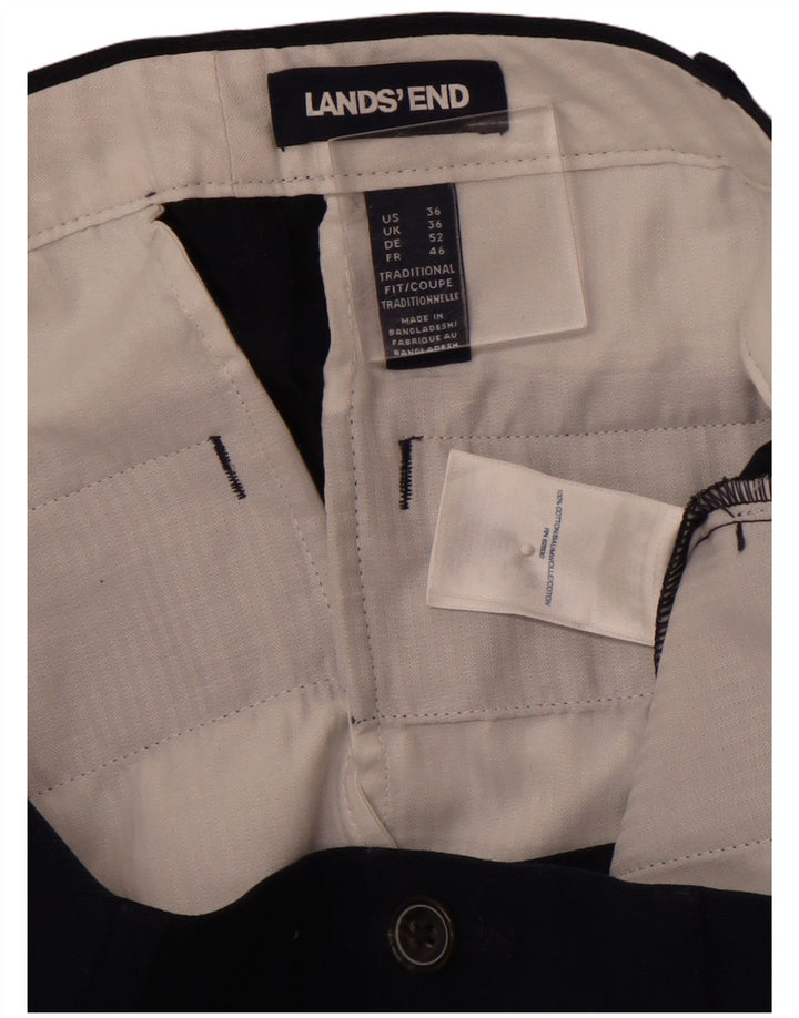 Pantaloncini chino da uomo LANDS END W36 grande cotone blu navy