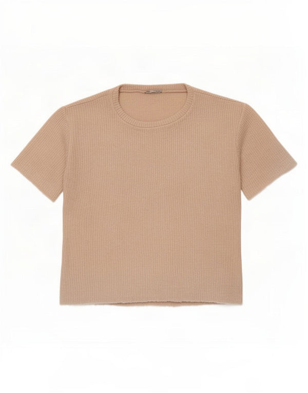 T-shirt oversize da donna Zara UK 16 grande beige