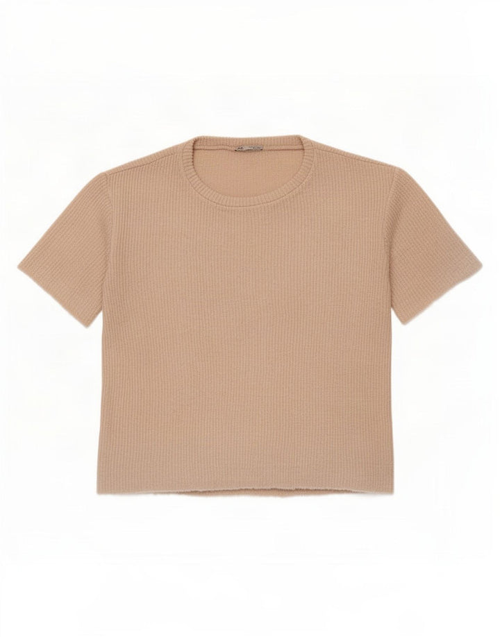 T-shirt oversize da donna Zara UK 16 grande beige
