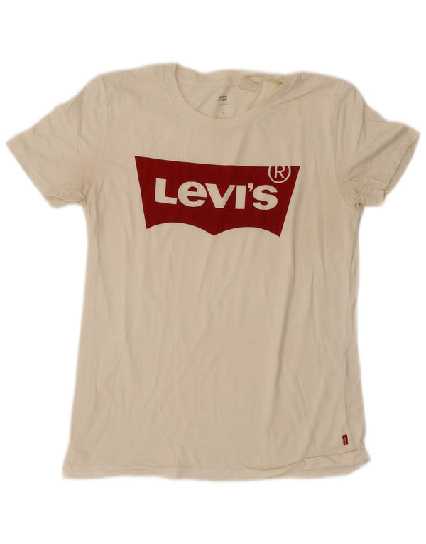 T-shirt grafica da donna Levi's Top UK 6 XS bianca