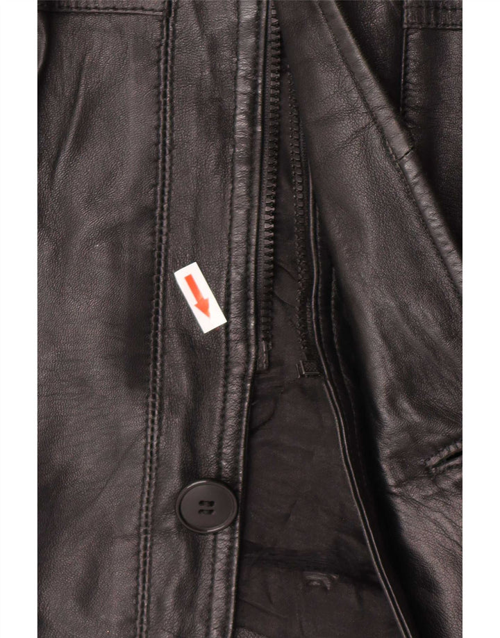 Cappotto in pelle vintage da uomo UK 42 XL Nero