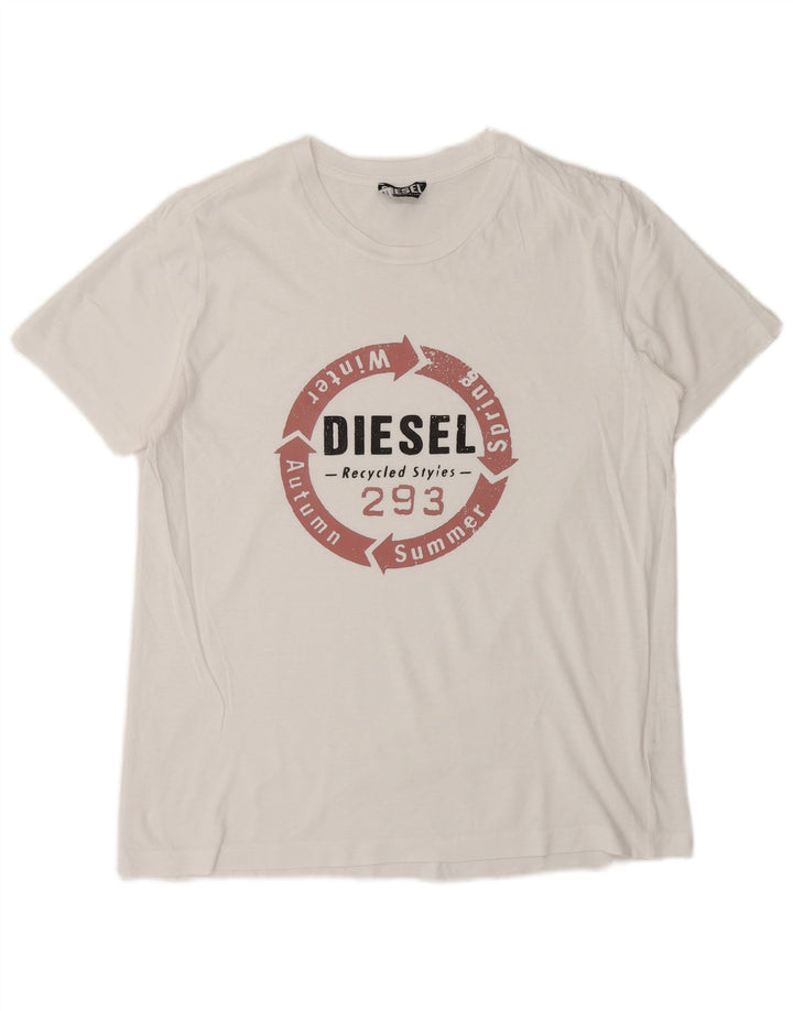 T-shirt grafica da uomo DIESEL Top bianco medio