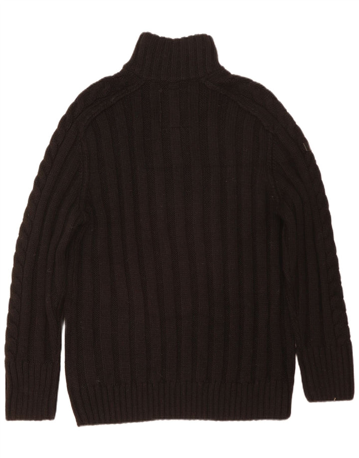 Maglione da uomo con collo a bottoni Superdry 2XL acrilico marrone