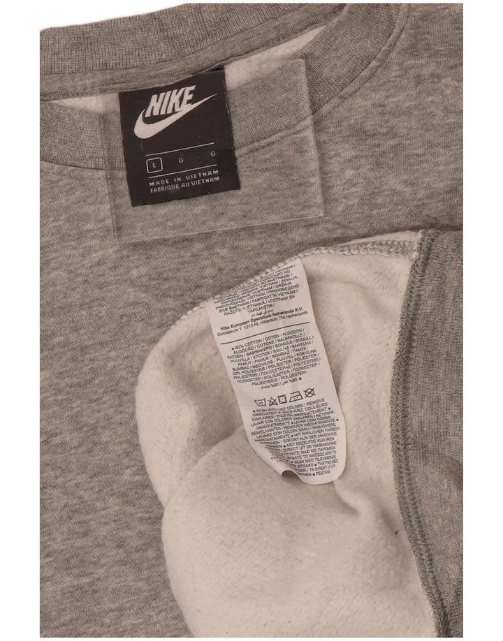 NIKE Felpa da uomo Maglione grande in cotone grigio