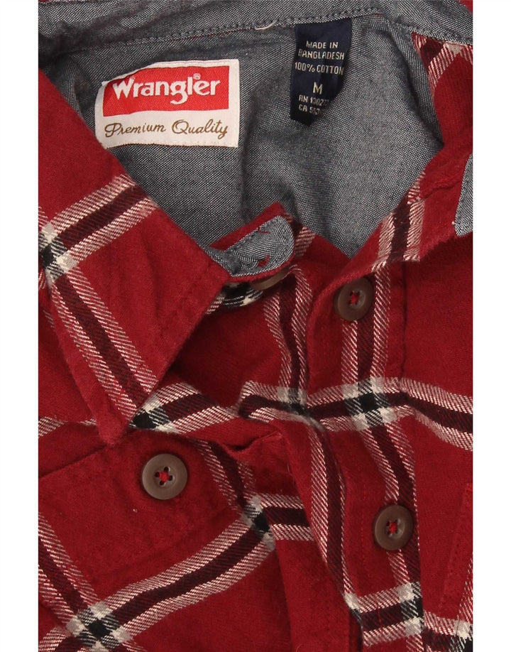Camicia da uomo in flanella Wrangler in cotone a quadri rosso medio