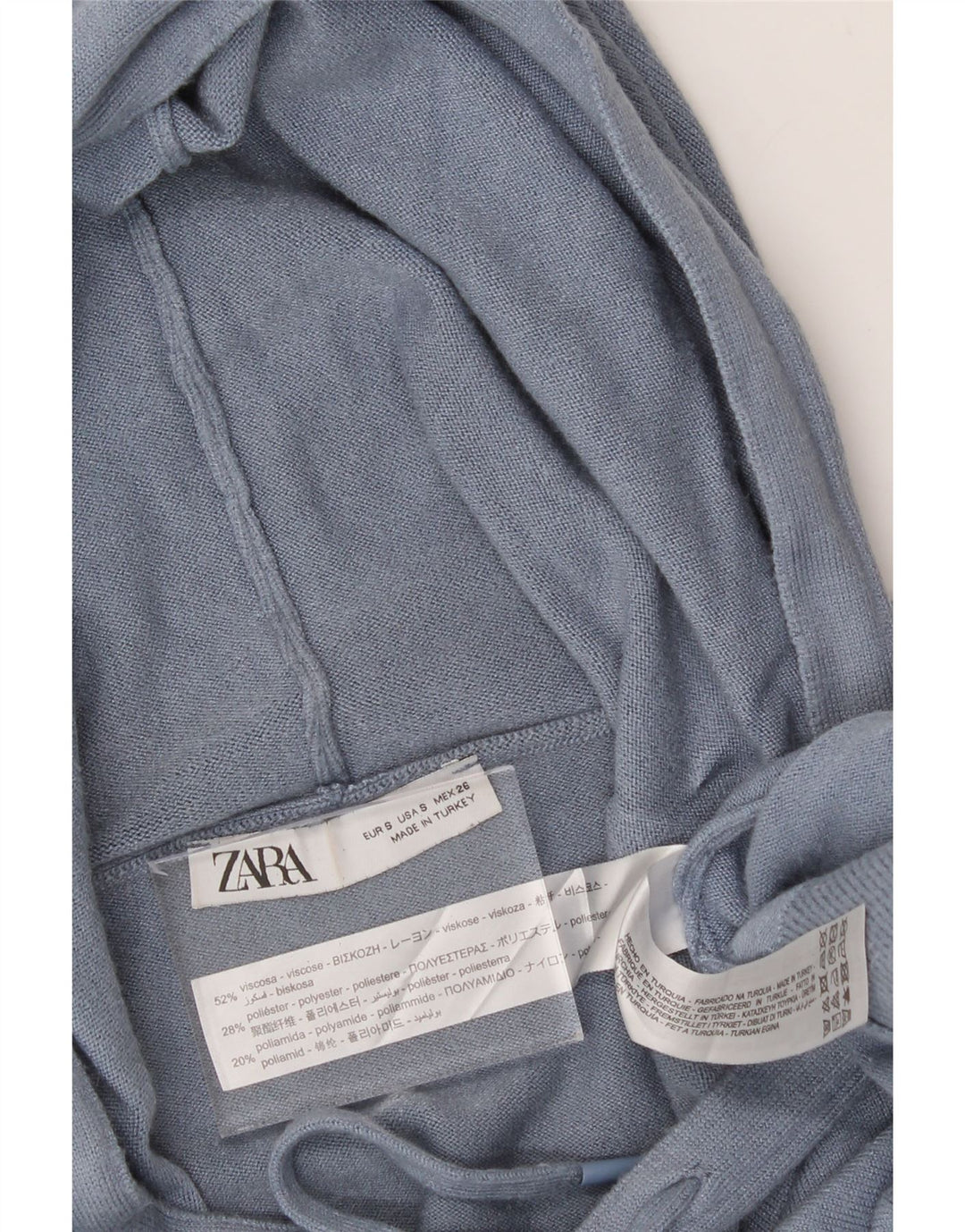 ZARA Womens Oversized Hoodie Jumper UK 10 Small Blue Viscose Vintage Zara and Second-Hand Zara from Messina Hembry 