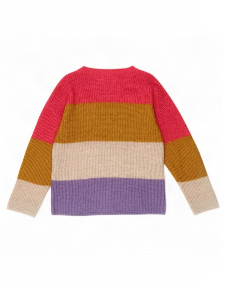 Maglione maglione con scollo a barca da donna Marks & Spencer UK 14 medio multicolore