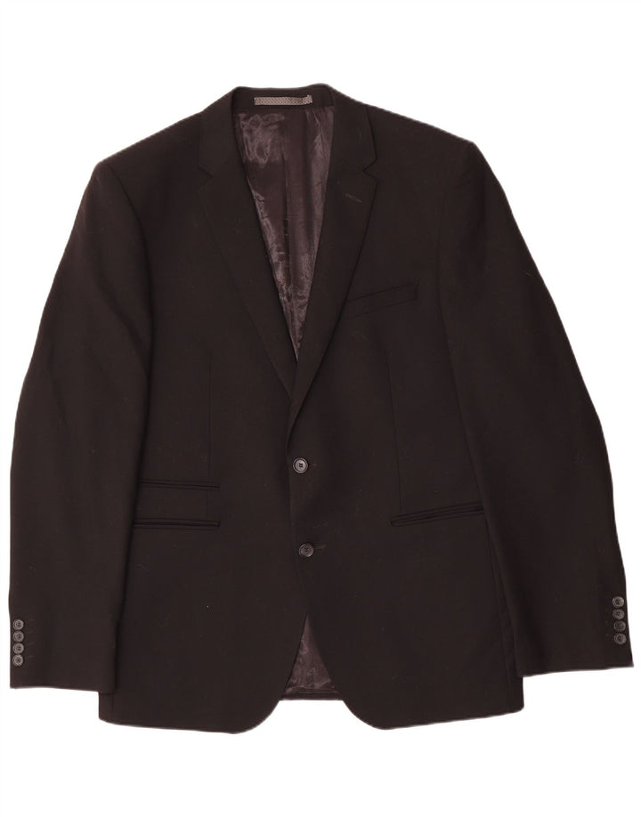 Giacca blazer a 2 bottoni su misura da uomo Marks & Spencer UK 42 grande nera