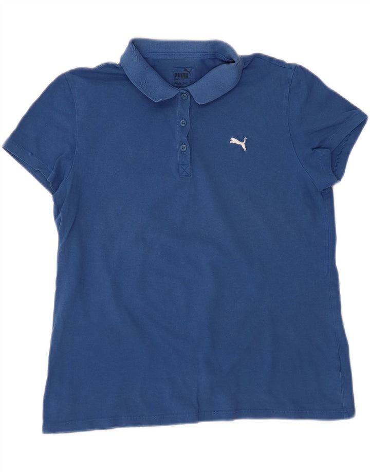 PUMA Womens Polo Shirt UK 16 Large  Blue Cotton Vintage Puma and Second-Hand Puma from Messina Hembry 