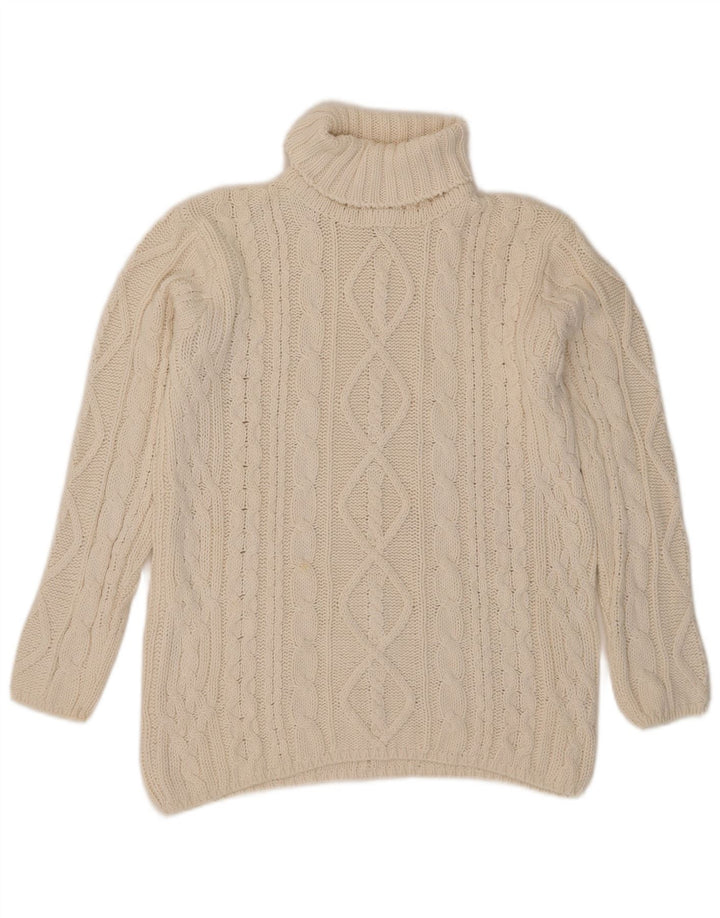 L.O.G.G Maglione maglione da uomo con collo alto in ramiè bianco sporco medio