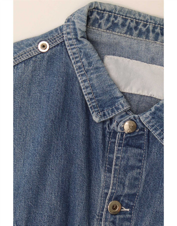 Camicia di jeans a maniche corte da uomo Lemon Blu medio
