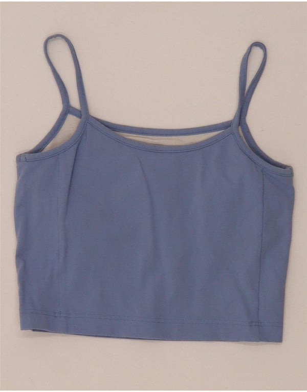 Top reggiseno sportivo senza maniche Adidas da donna UK 4 XS blu