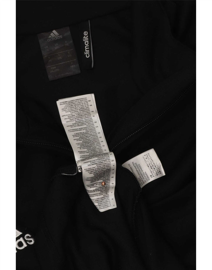 Adidas Uomo Climalite Zip Neck Pullover Tuta Top 2XL Poliestere Nero