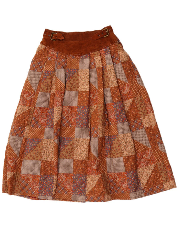 Gonna svasata da donna Sportmax UK 12 Medium W24 Poliestere patchwork marrone