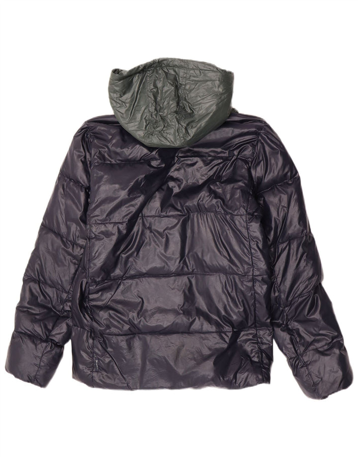 Giacca imbottita con cappuccio da ragazzo Armani Junior 15-16 anni Blu navy Colourblock