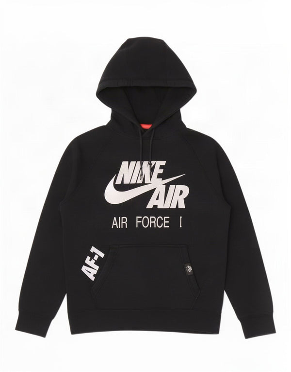 Nike Mens Graphic Hoodie Jumper Medium Black Cotton