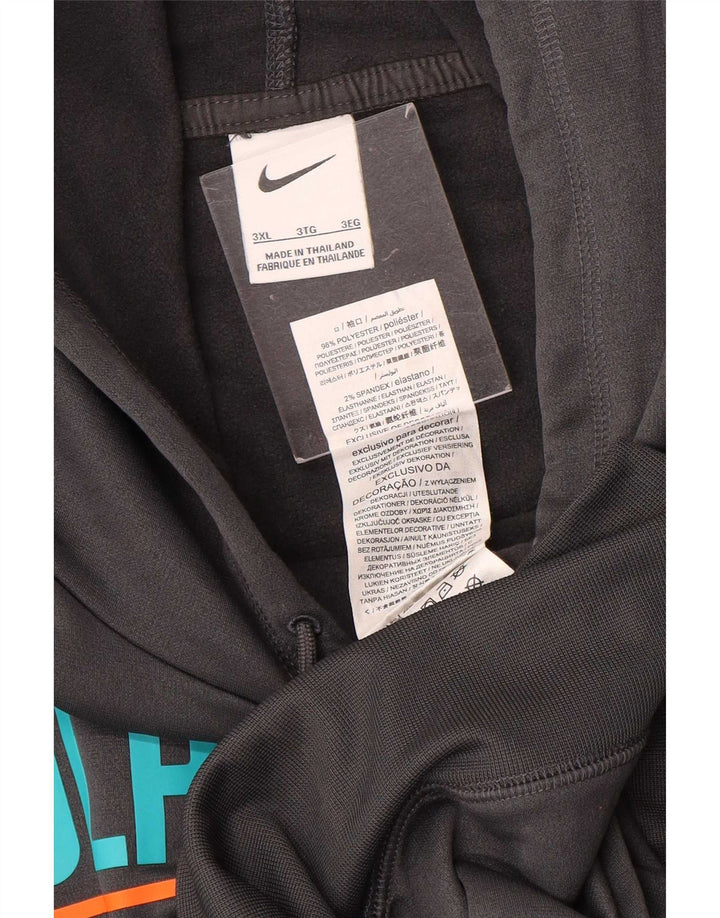 Felpa con cappuccio grafica Nike Miami Dolphins da uomo 3XL poliestere grigio