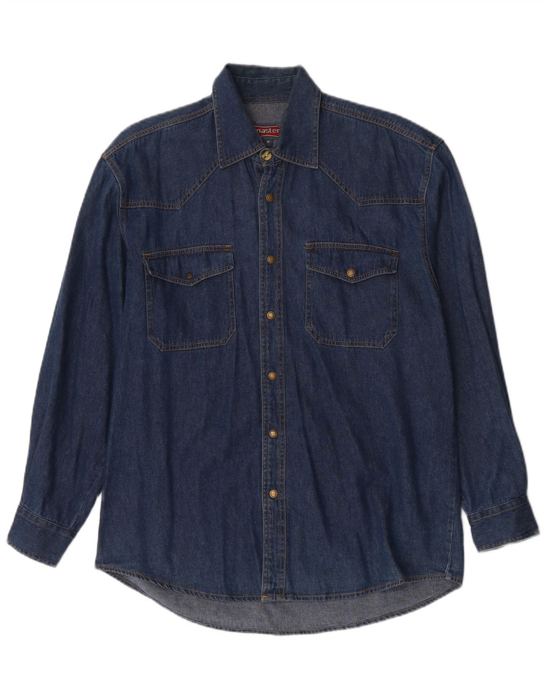 Camicia in denim da uomo Master in cotone blu medio