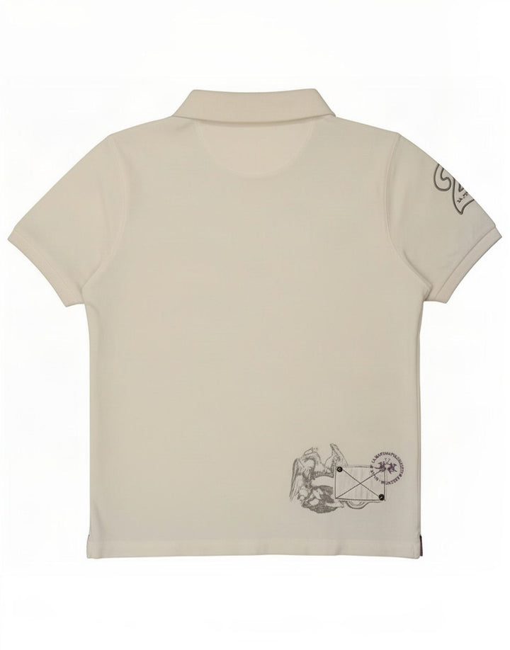 Polo grafica da uomo La Martina in cotone bianco medio