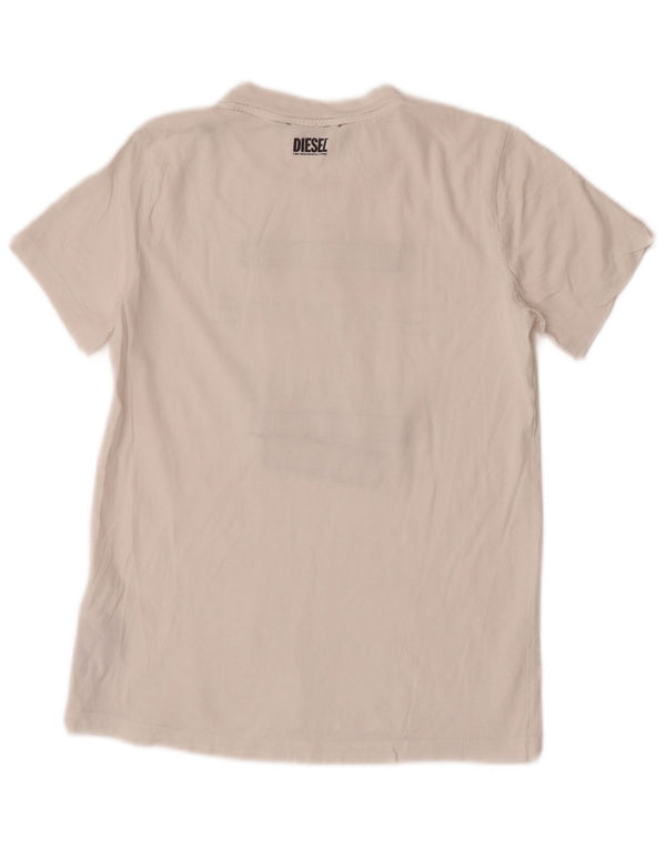 T-shirt grafica da donna Diesel Top UK 6 XS cotone bianco