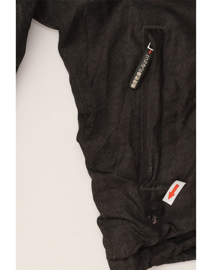 Giacca a vento con cappuccio da uomo SUPERDRY UK 36 piccola spina di pesce grigia