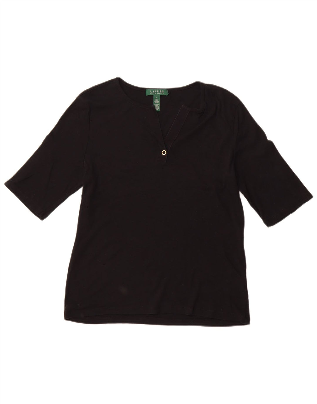 RALPH LAUREN T-shirt da donna grande grande in cotone nero