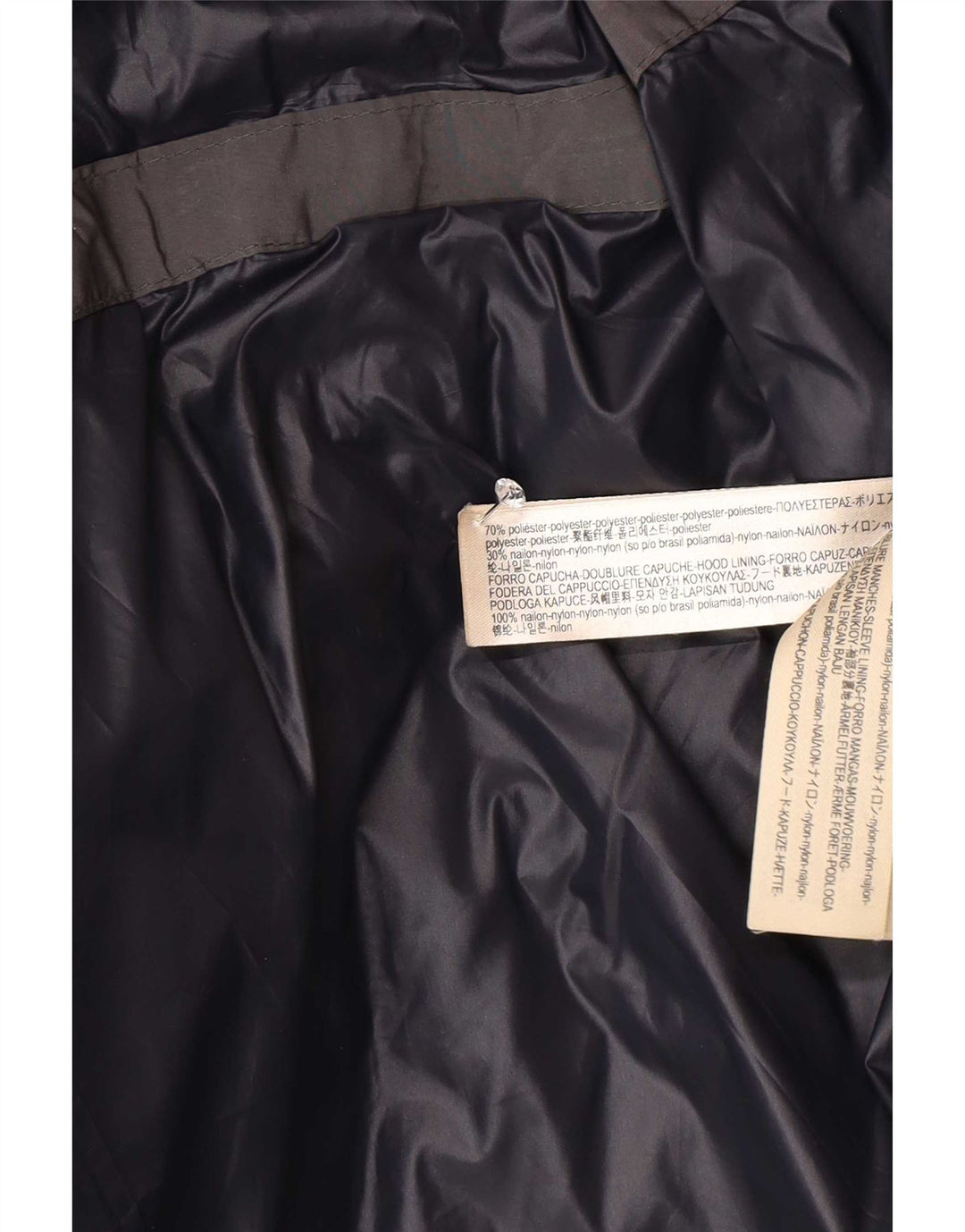 Cappotto imbottito con cappuccio da donna Massimo Dutti UK 40 grande poliestere grigio