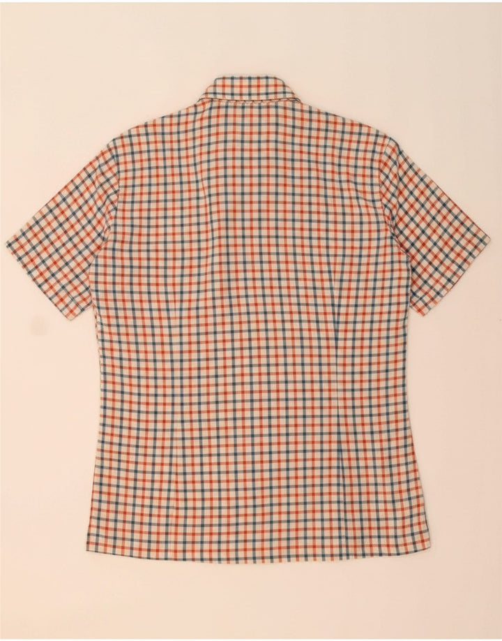 VINTAGE Mens Short Sleeve Shirt Medium Multicoloured Check