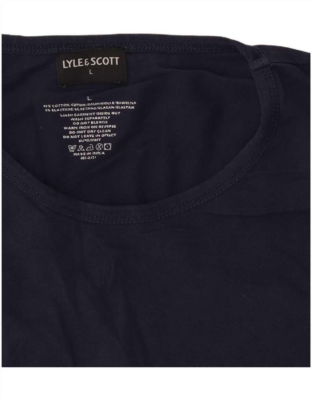 T-shirt da uomo Lyle & Scott Top grande in cotone blu navy