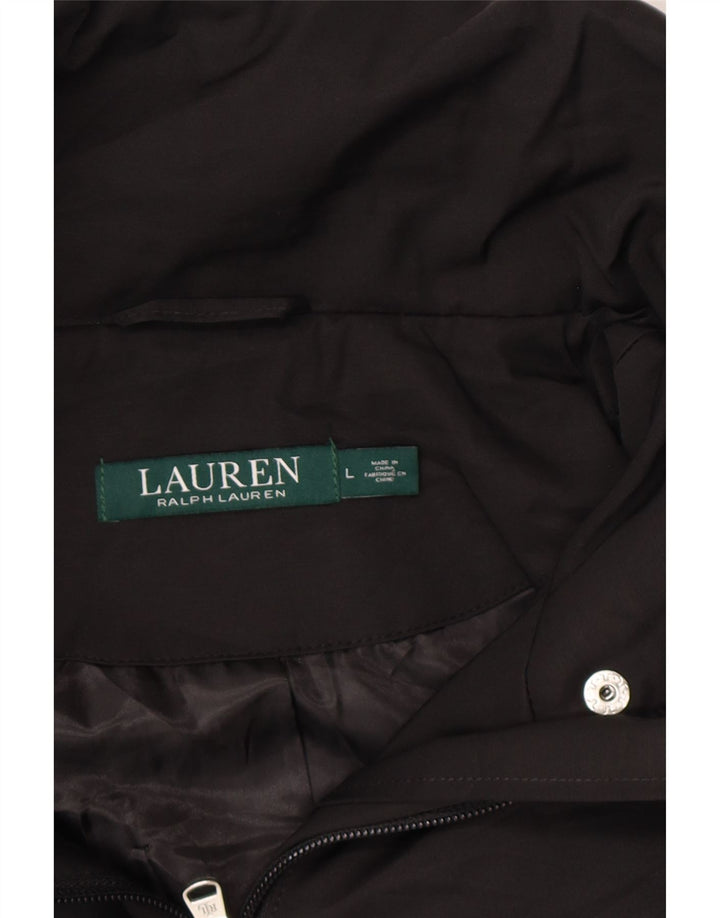 RALPH LAUREN Womens Windbreaker Jacket UK 16 Large Black Cotton Vintage Ralph Lauren and Second-Hand Ralph Lauren from Messina Hembry 