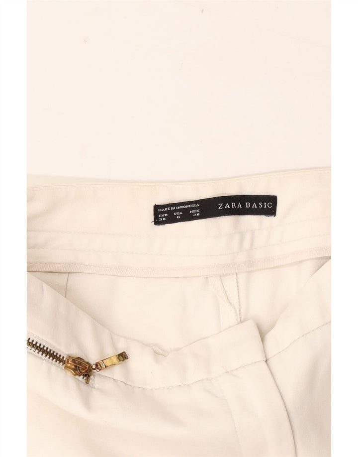 Pantaloni corti slim da donna Zara EU 38 piccoli W28 L26 bianchi