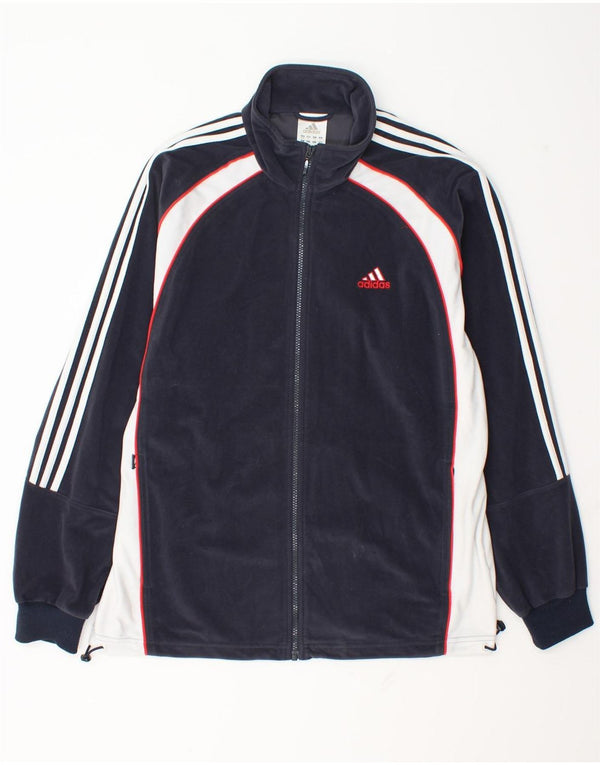 Adidas Mens Tracksuit Top Jacket UK 40/42 Medium Navy Blue Colourblock
