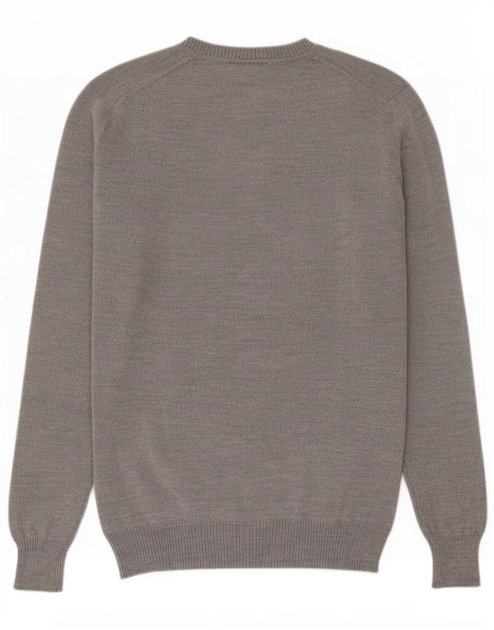 Maglione da donna con scollo a V Lacoste EU 40 Lana vergine grigio medio