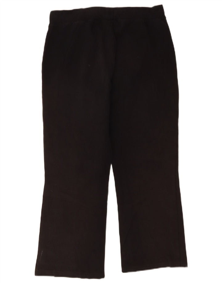 ASICS Womens Crop Tracksuit Trousers UK 14 Medium Black Cotton