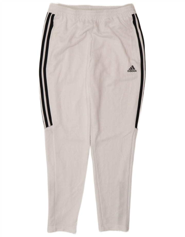 Pantaloni da tuta Adidas Aeroready da uomo in poliestere bianco medio