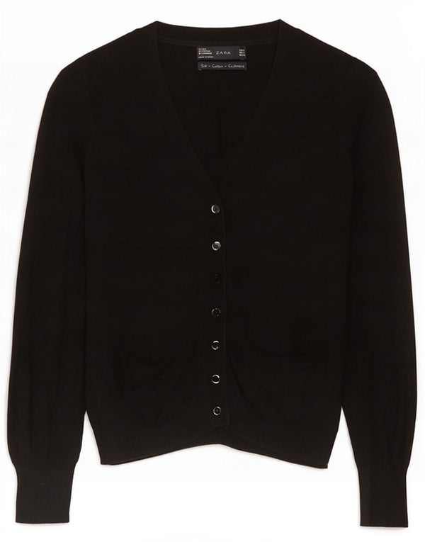 Maglione cardigan da donna Zara UK 10 piccolo in seta nera