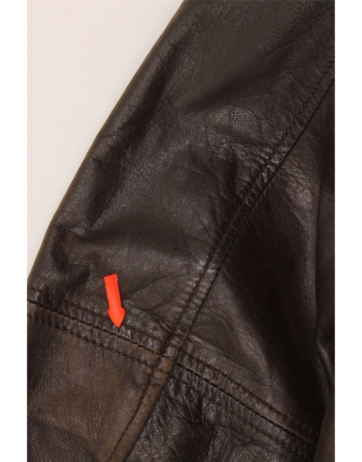 Giubbotto bomber da uomo in pelle On Spirit IT 48 in pelle marrone medio