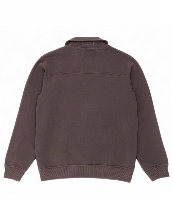 Crew Clothing Felpa con collo con zip da uomo Maglione 2XL Cotone grigio