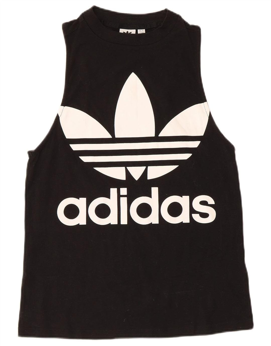 Canotta grafica da donna Adidas UK 8 piccola in cotone nero