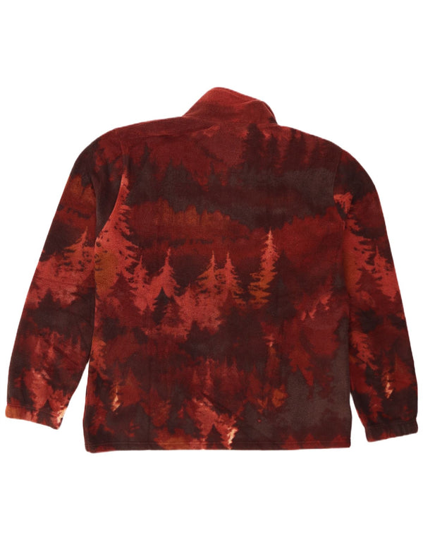 Atlas For Men Giacca in pile con grafica da uomo UK 40 Grande stampa animalier bordeaux
