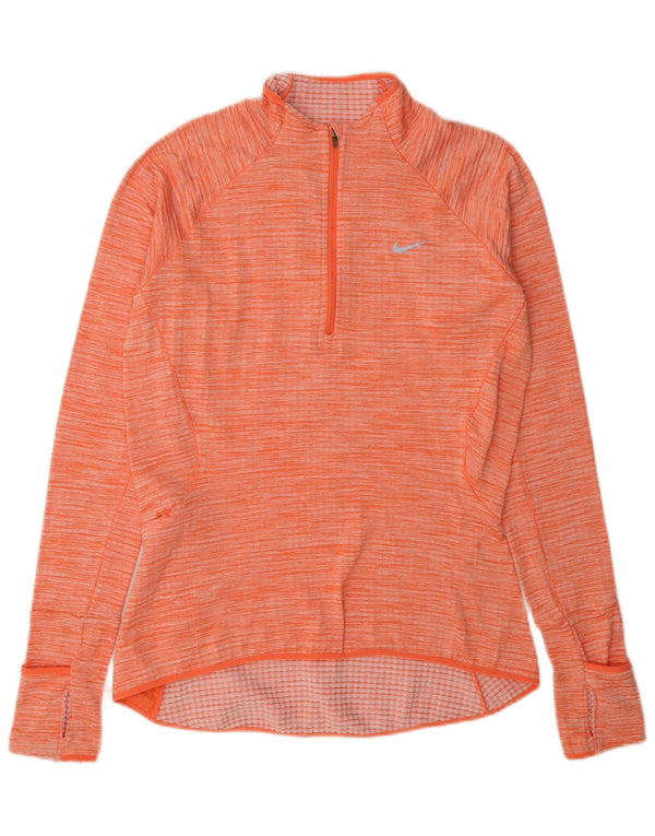 Top Nike da donna a manica lunga UK 10 Small Orange Flecked Sports