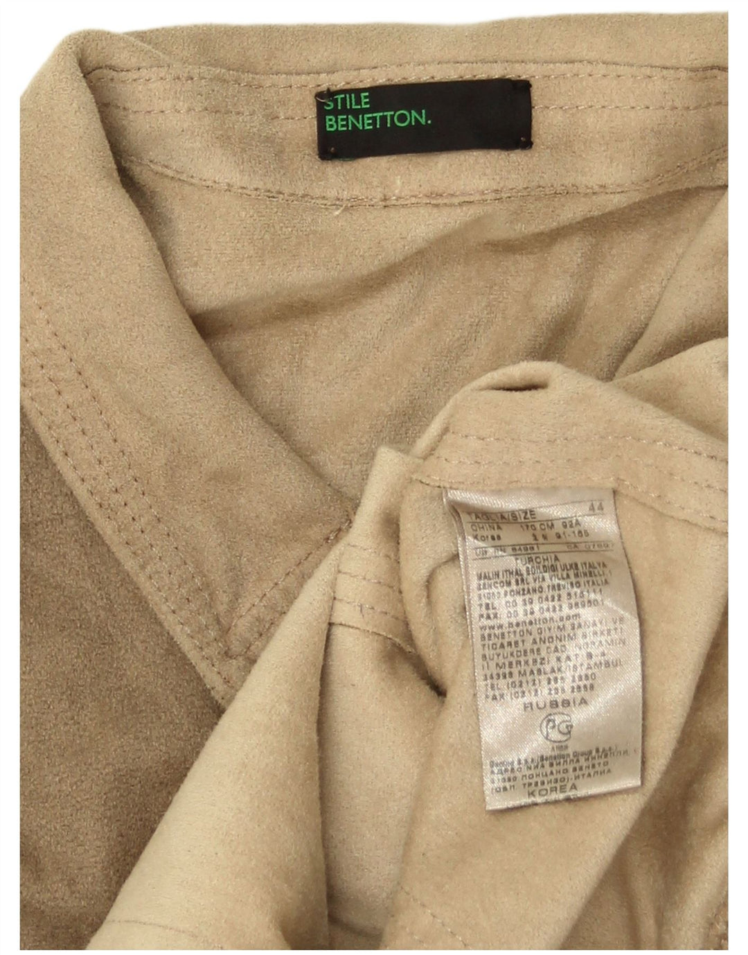 Giubbotto bomber corto da donna Benetton IT 44 Poliestere beige medio