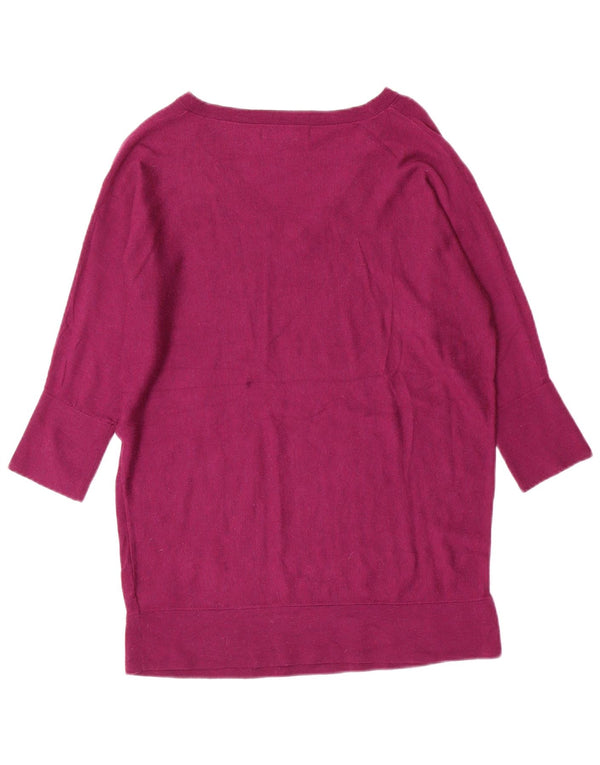 Mossimo Maglione da donna con scollo a V maniche a 3/4 UK 10 Piccolo acrilico viola