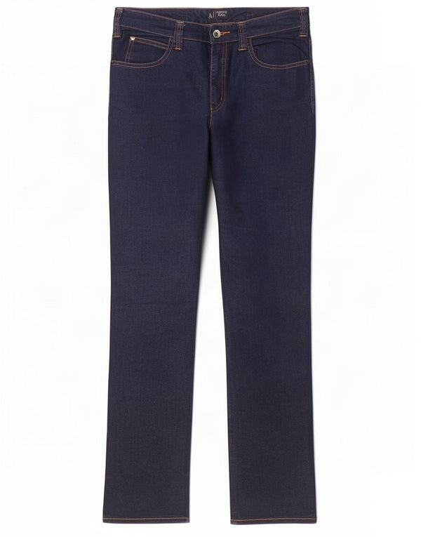 Jeans dritti da donna Armani W30 L33 cotone blu navy