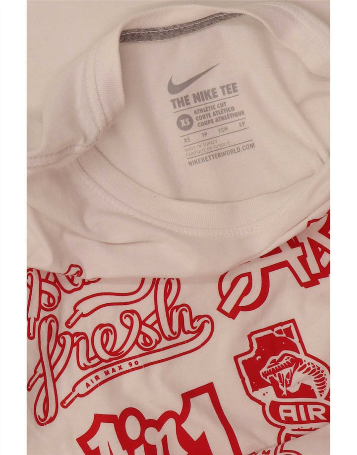 T-shirt grafica Nike da uomo con taglio atletico XS bianca