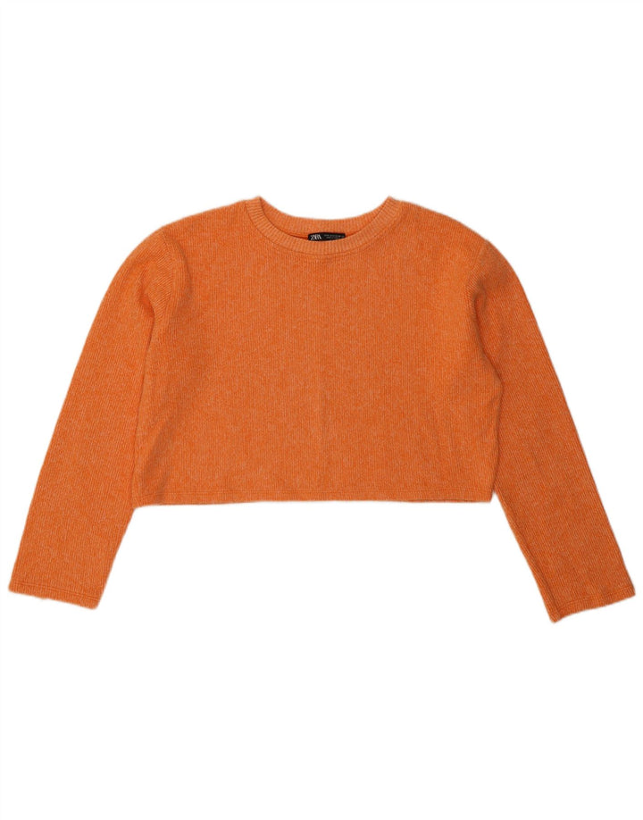 Top corto oversize da donna Zara a maniche lunghe UK 10 piccolo arancione